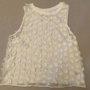 White Floral Tank Top